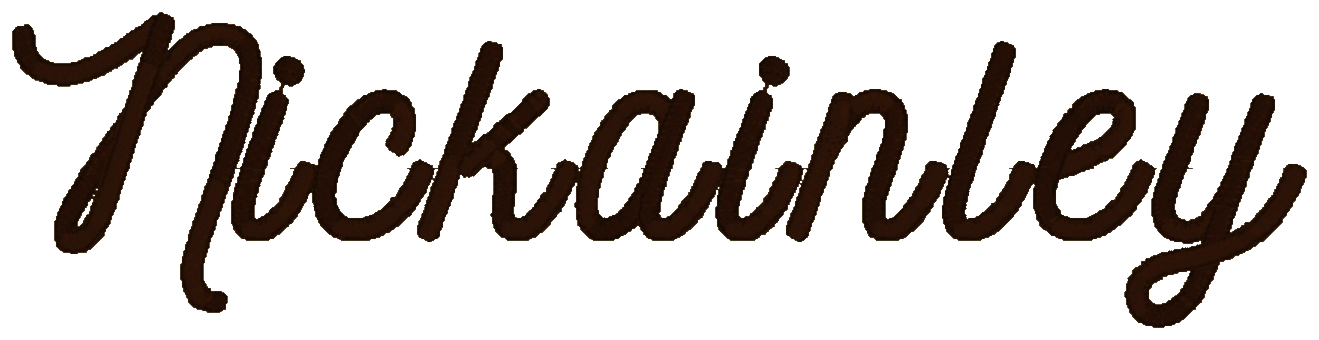 Embroidery lettering sample, Nickainley