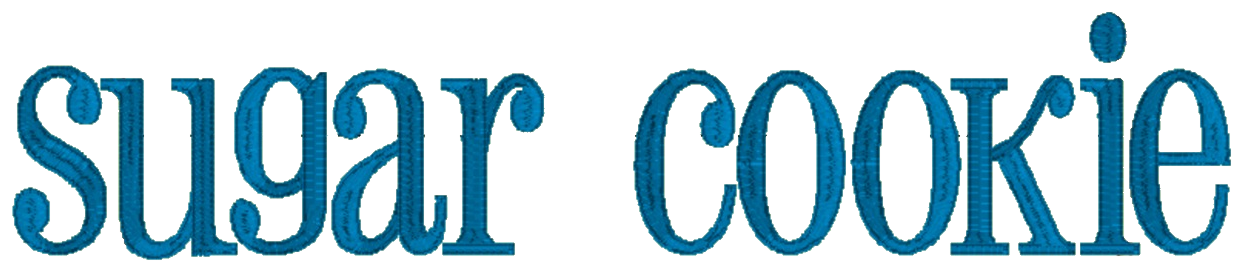 Embroidery lettering sample, Sugar Cookie