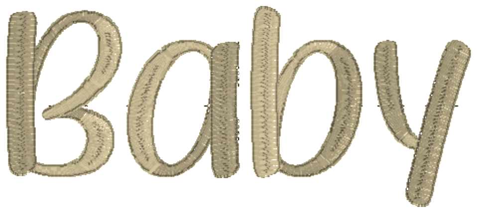 Embroidery lettering sample, Baby