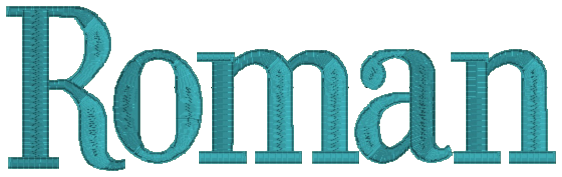 Embroidery lettering sample, Roman