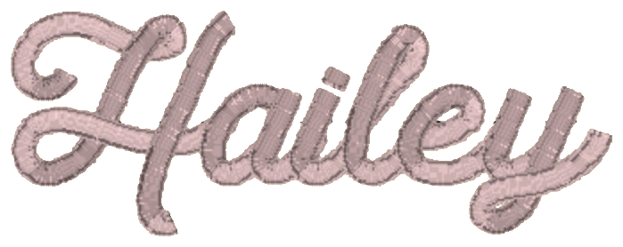 Embroidery lettering sample, Hailey