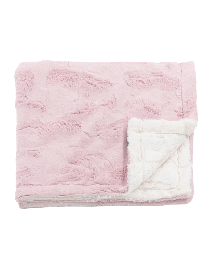 Cozy Mauve Cream Blanket