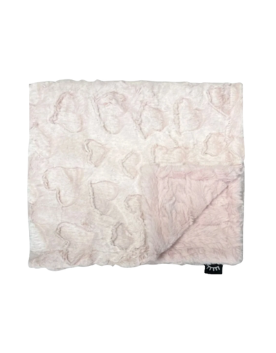 Frosted Hearts Mauve Blanket