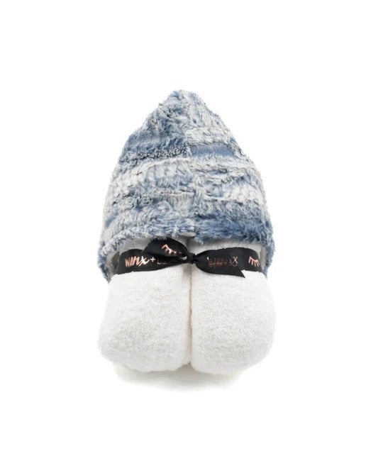 Wave Boa Navy Hooded Towel