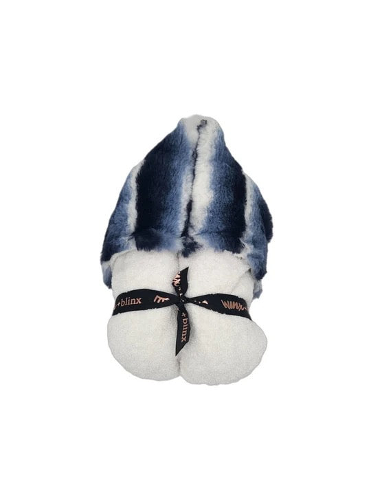 Plush Waves Navy Hooded Towel