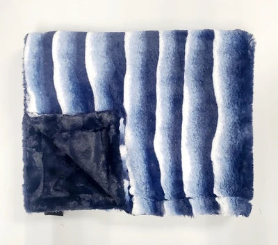 Plush Waves Navy Blanket