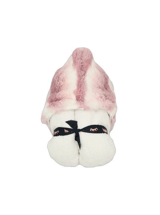 Plush Waves Woodrose Hooded Towel